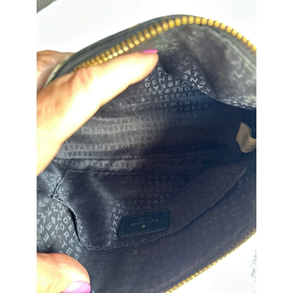 Kate Spade NY Grove Street Millie Crossbody Bag Splodge Dot Black Cream Leather
